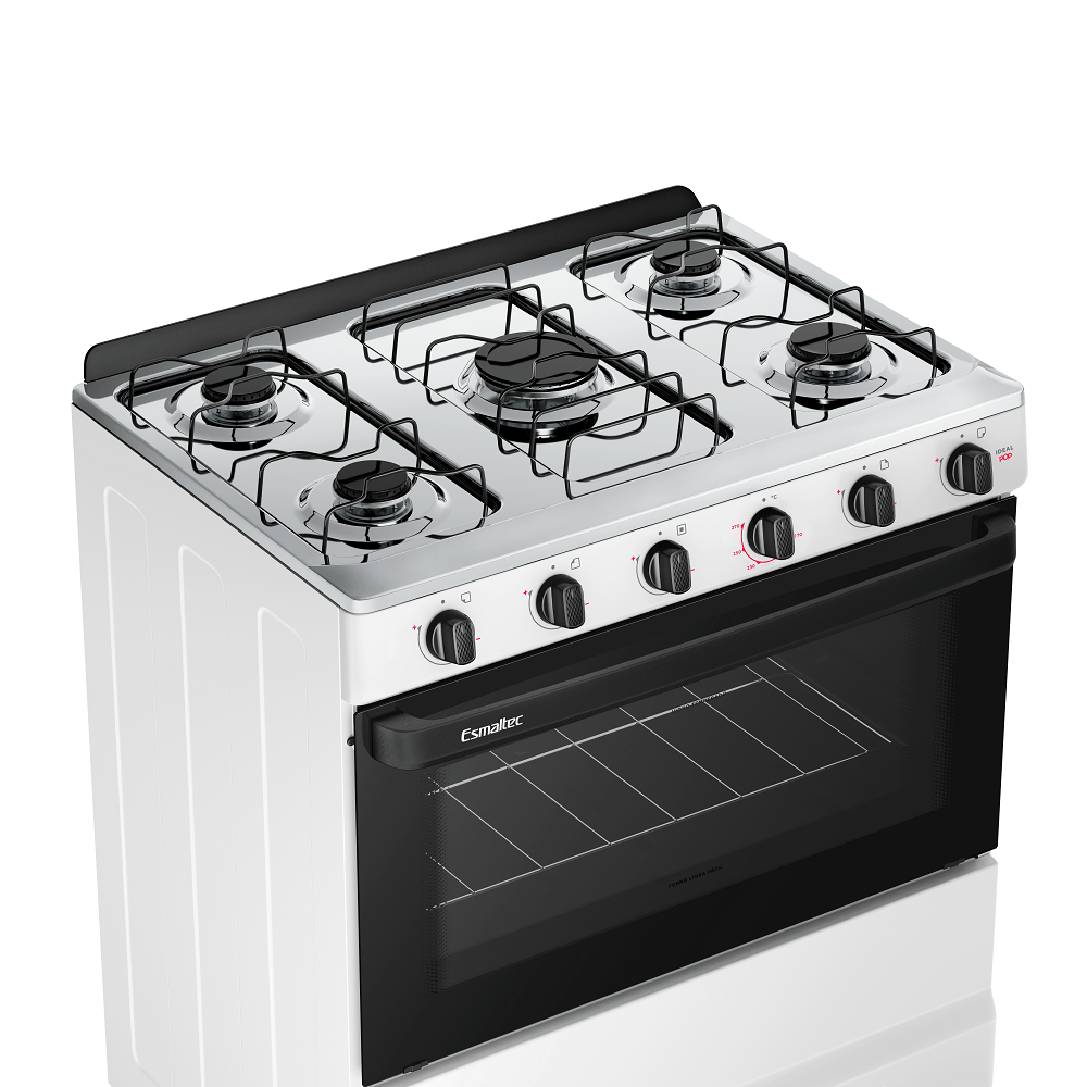 Fogão de Piso Esmaltec 5 Bocas com Acendimento Manual Branco Ideal Pop - Image 6