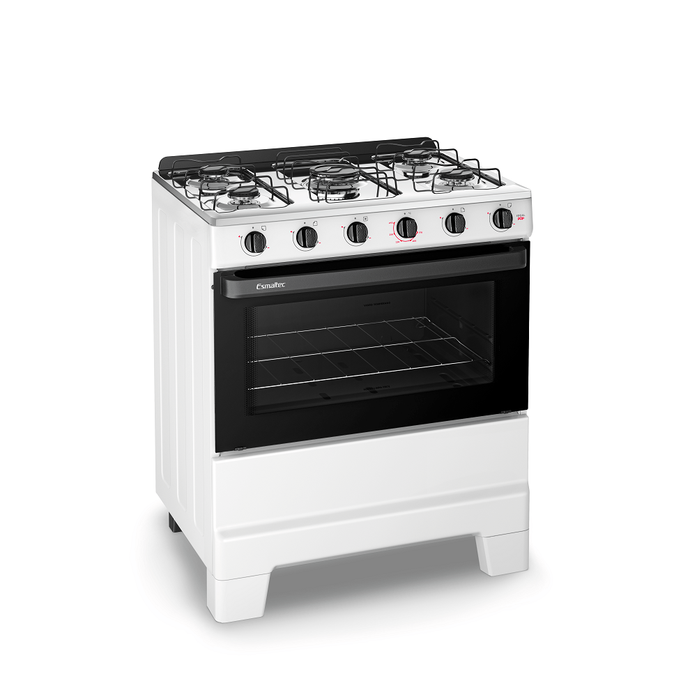 Fogão de Piso Esmaltec 5 Bocas com Acendimento Manual Branco Ideal Pop - Image 3