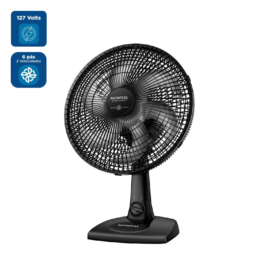 Ventilador de Mesa Mondial 30cm Super Power II Preto NVSP-30-B2 - 127 Volts - Image 2