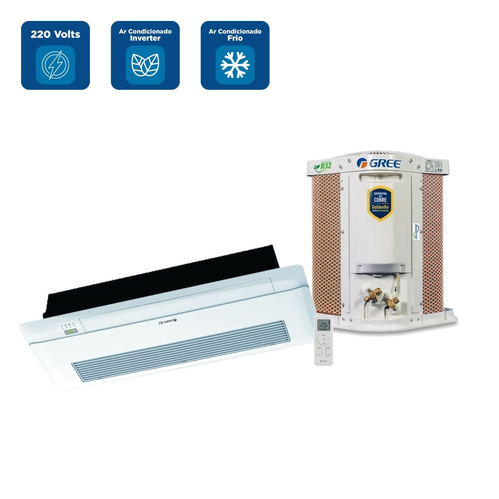 Ar Condicionado Cassete 1 Via Inverter Gree 22000 BTU/h Frio Monofásico GKC22DA-D6DNA1A - 220 Volts - Image 2