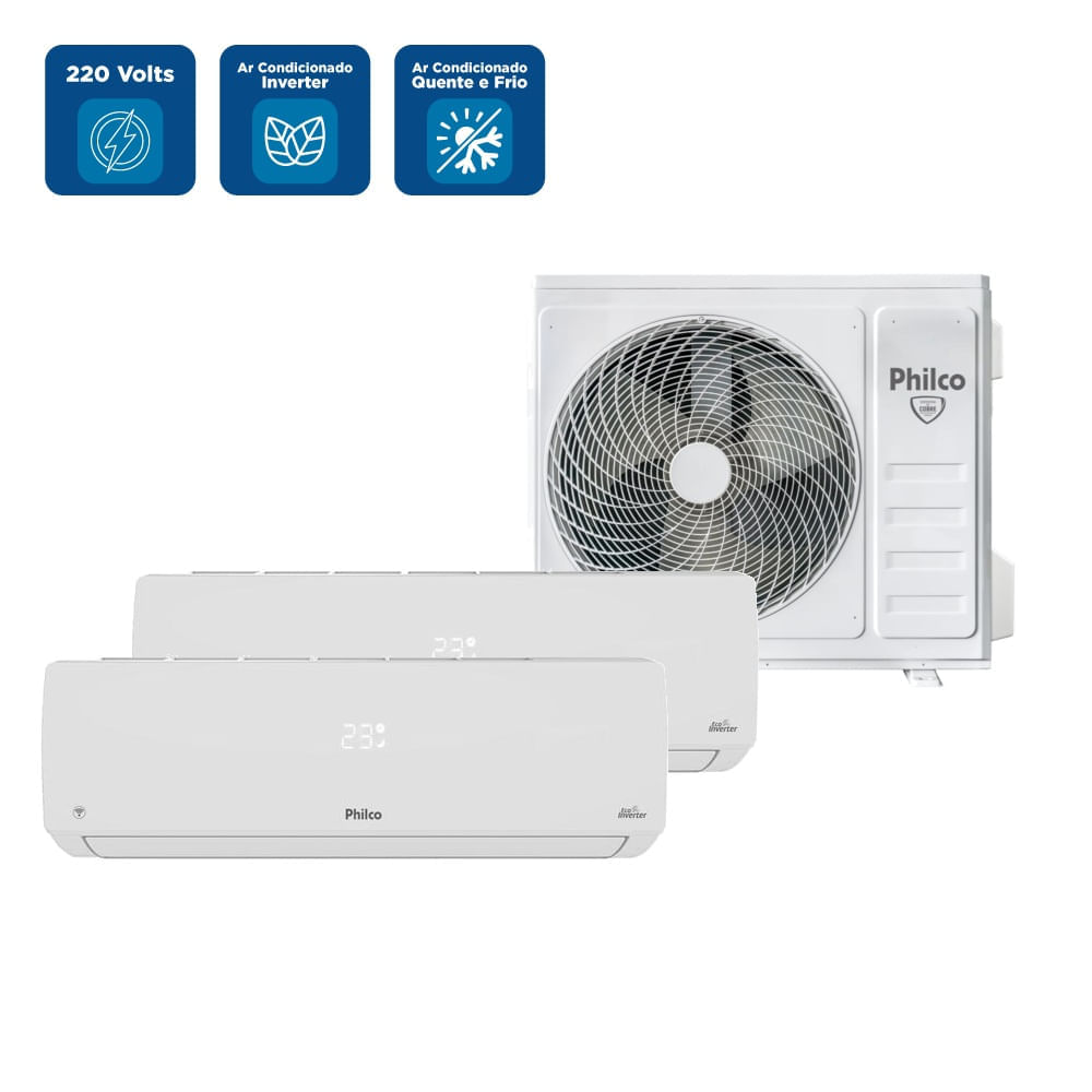 Ar Condicionado Bi Split Inverter Philco 2x9000 BTU/h Quente e Frio PAC18QV - 220 Volts - Image 2