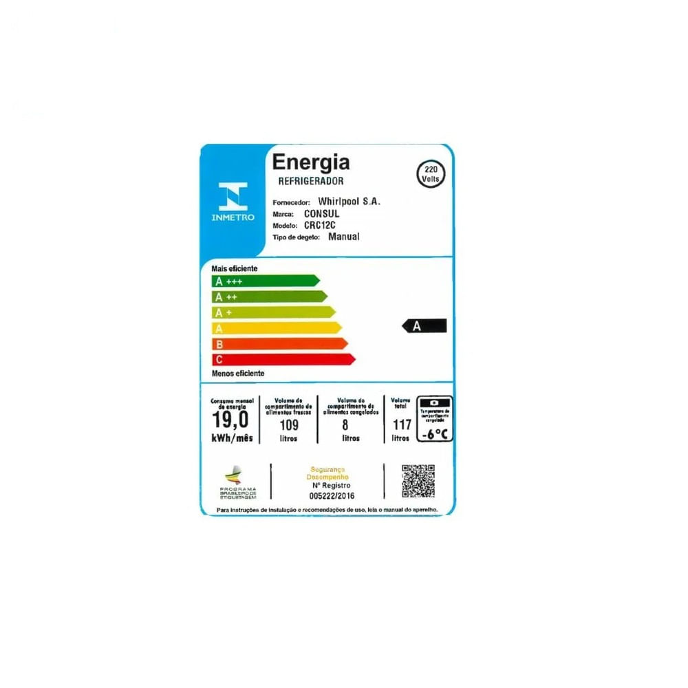 Frigobar Consul 117 Litros com Gaveta Multiuso Branco CRC12CB – 220 Volts - Image 5