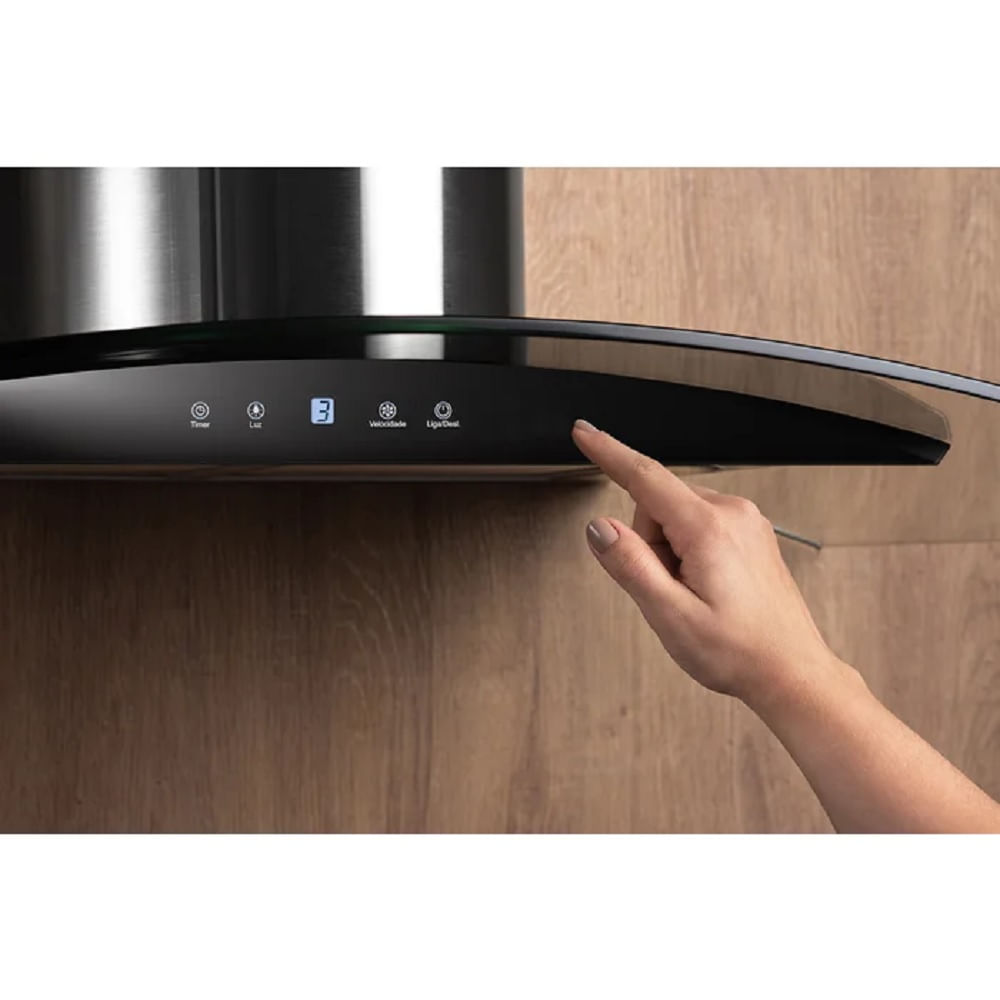 Coifa de parede Fischer Talent Touch 90 cm Vidro Digital - 127 Volts - Image 3