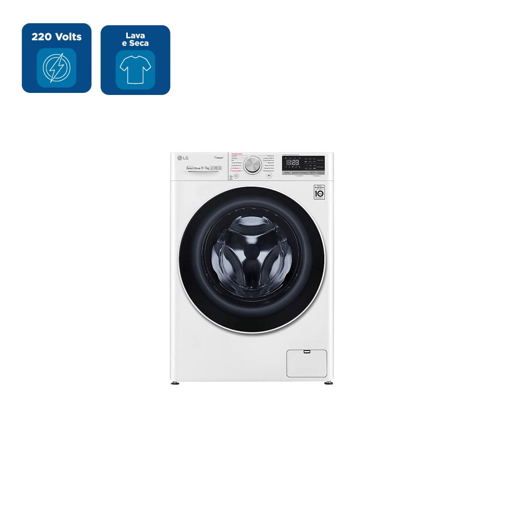 Lava e Seca Smart LG 11KG com Inteligência Artificial AIDD Branca VC4 CV5011WG4A– 220 Volts - Image 2