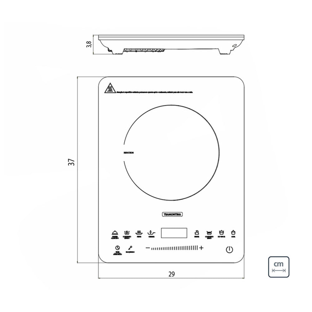 Cooktop de Indução Tramontina 1 Boca Portátil Slim Touch EI 30 Preto – 127 Volts - Image 4