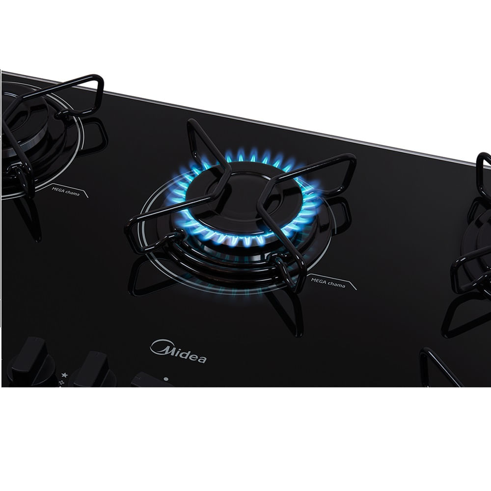 Cooktop a Gás Midea 5 Bocas com Mesa de Vidro Preto MD-GV50AAPB – Bivolt - Image 7