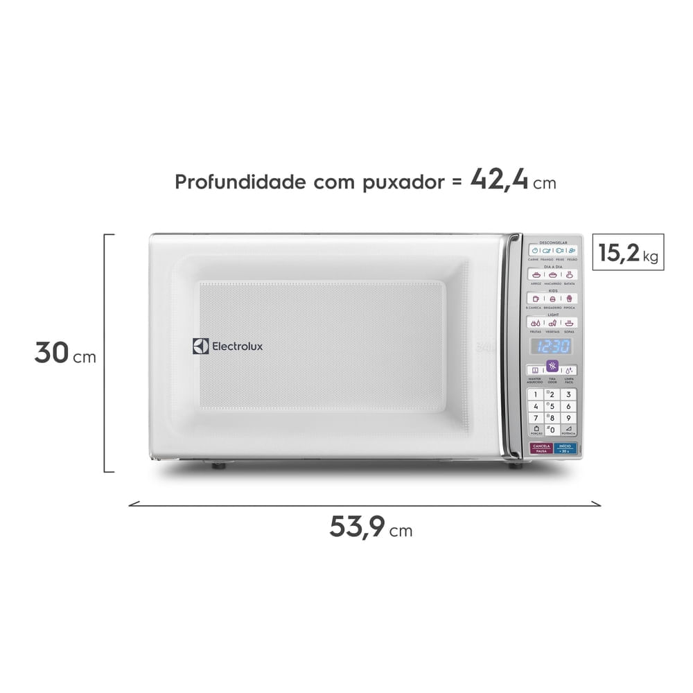 Micro-ondas Electrolux 34 Litros Função Tira Odor e Manter Aquecido Branco MEO44 – 220 Volts - Image 6