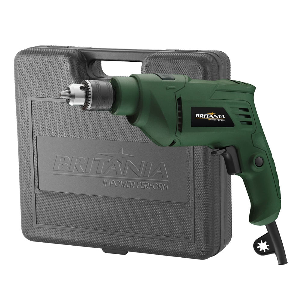 Furadeira Britânia de Impacto Britânia 2 em 1 Verde BFU01M – 127 Volts - Image 3