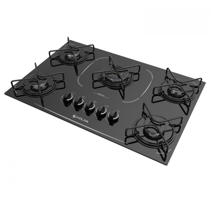 Cooktop Atlas 5 Bocas Agile Up Glass TC com Acendimento Superautomático e Mesa de Vidro Preto – Bivolt - Image 2