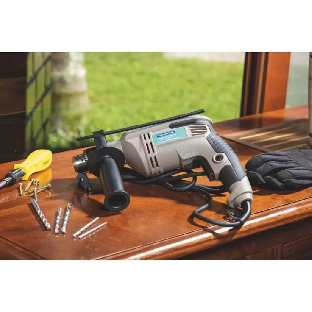 Furadeira de Impacto Tramontina 1/2" Auxiliar Velocidade Variável e Sistema de Reversão Branca – 127 Volts - Image 3