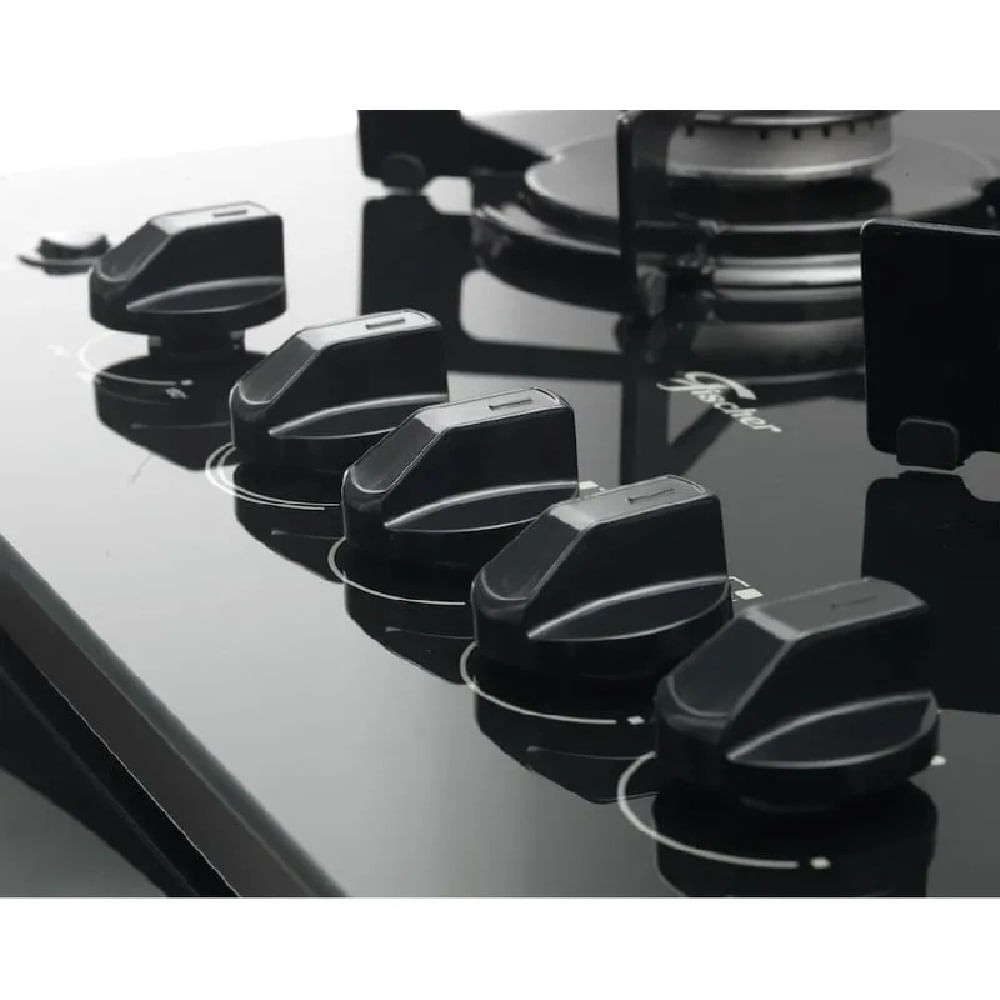 Fogão de Piso Fischer 4 Bocas Gran Cheff com Mesa de Vidro Silver - Bivolt - Image 6