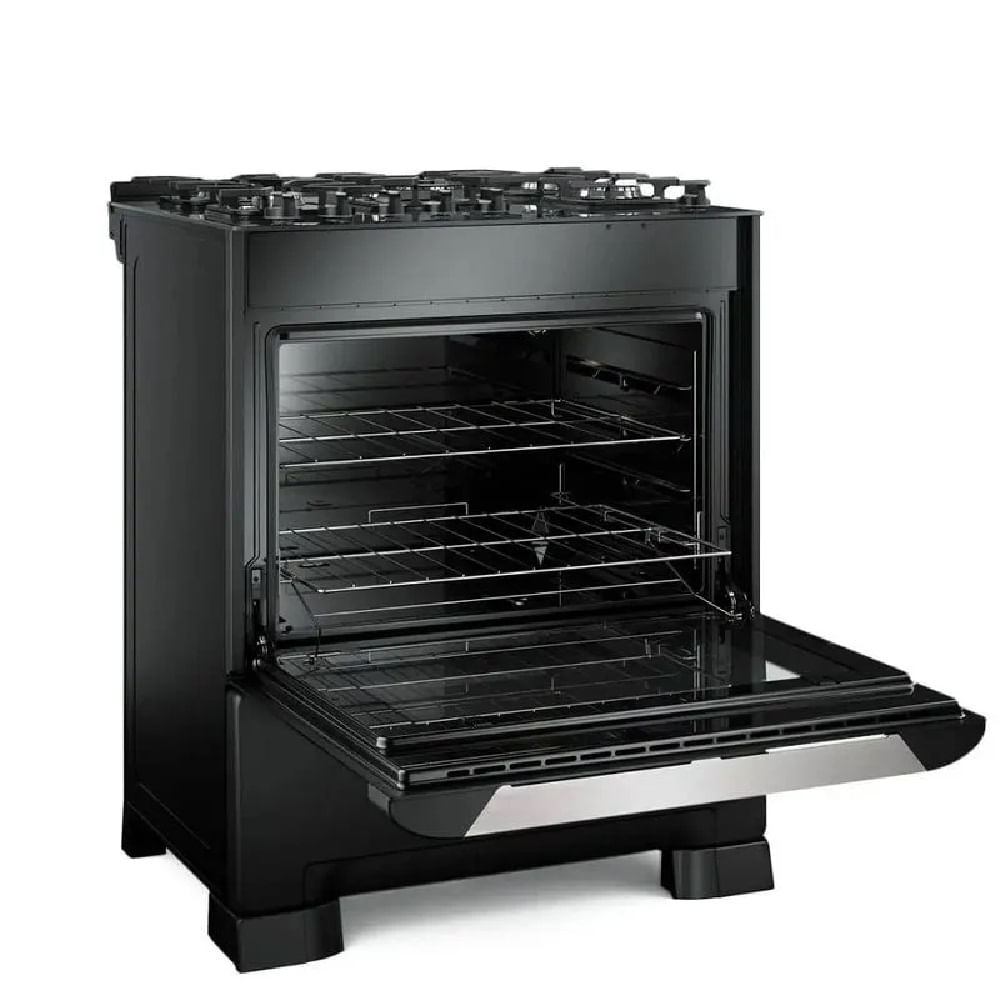 Fogão de Piso Mueller 5 Bocas Decorato Vetro Preto Fosco - Bivolt - Image 4