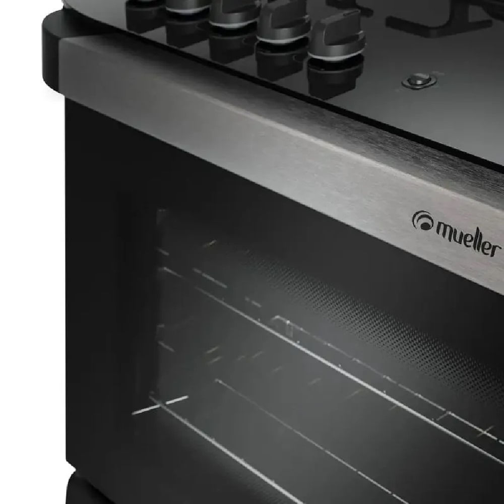 Fogão de Piso Mueller 5 Bocas Decorato Vetro Preto Fosco - Bivolt - Image 8