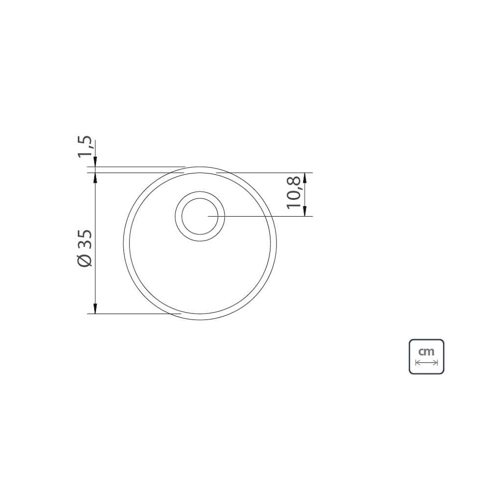 Cuba de Embutir Tramontina Diâmetro 35cm Luna em Aço Inox Polido - Image 2