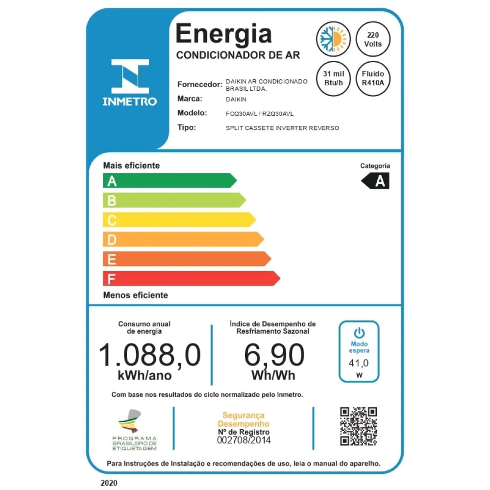 Ar Condicionado Split Cassete Inverter Daikin Sky Air 30000 BTU/h Quente e Frio FCQ30AVL - 220 Volts - Image 7