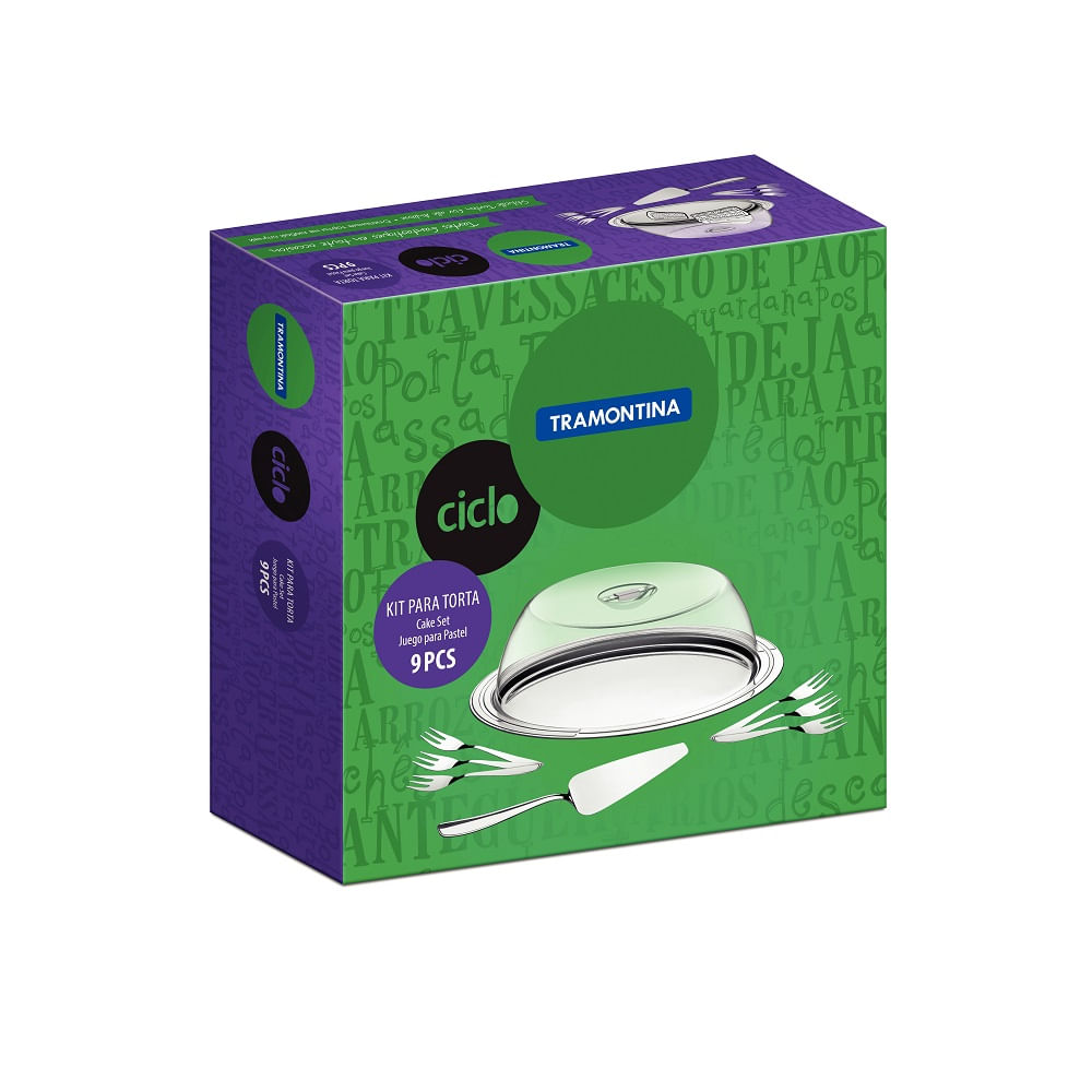 Kit para Torta Tramontina 9 Peças Ciclo em Aço Inox - Image 2