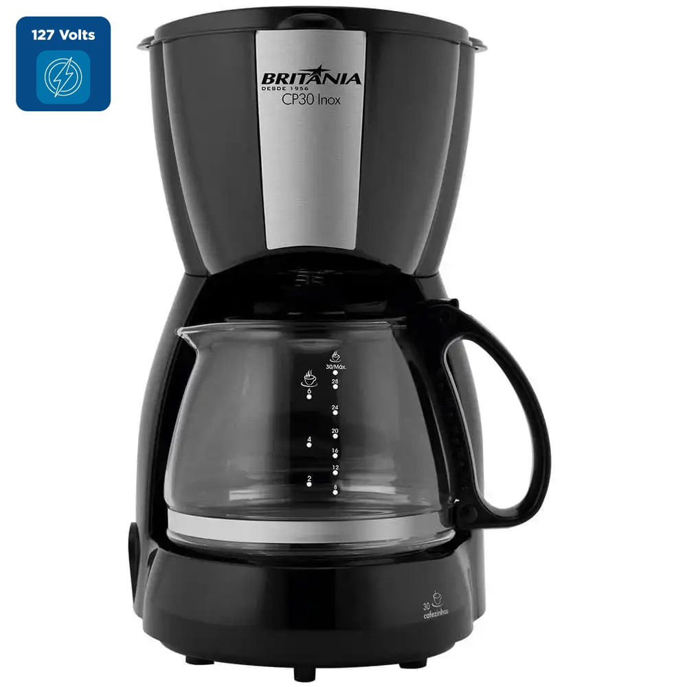 Cafeteira Elétrica Britânia Preta Inox CP30 – 127 Volts - Image 2