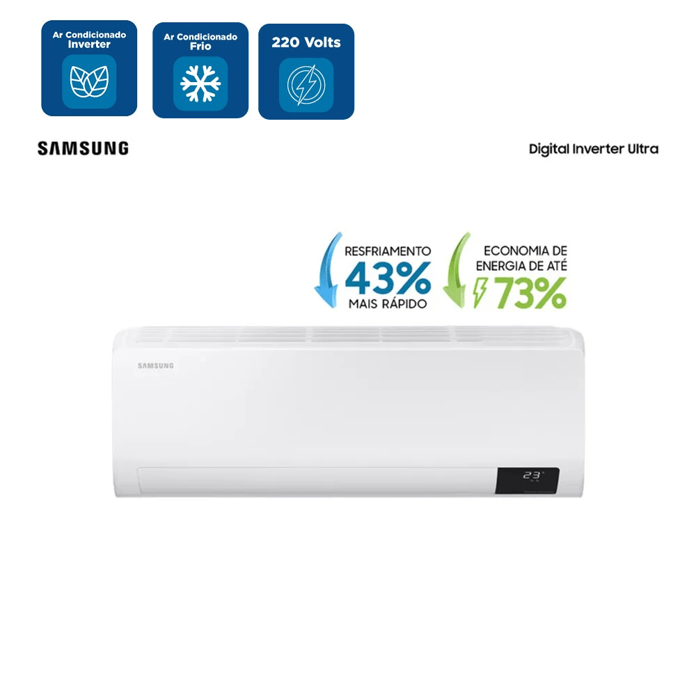Ar Condicionado Split Samsung Digital Inverter Ultra 12000 BTU/h Frio AR12BVHZCWKNAZ - 220 Volts - Image 3