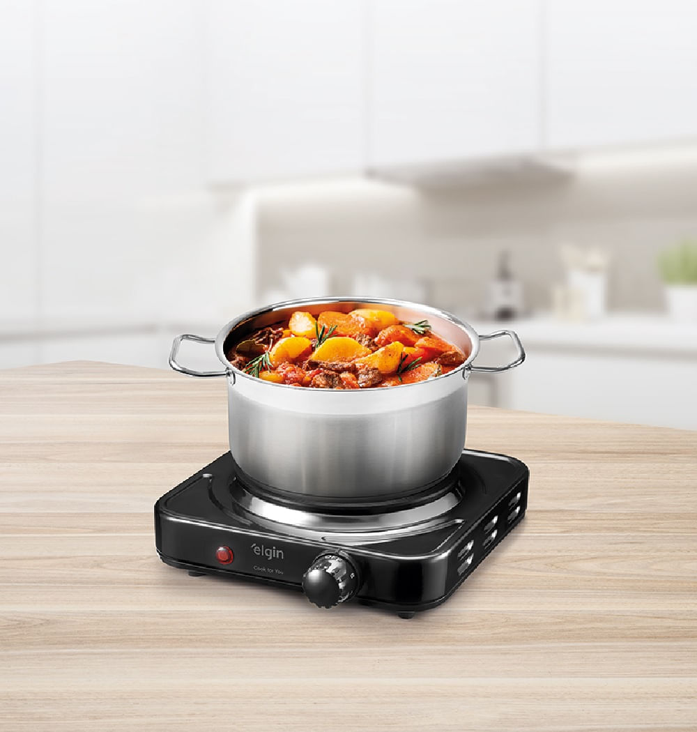 Fogão de Mesa Elétrico Elgin Portátil com Placa de Aquecimento 1 Boca Preto – 220 Volts - Image 5