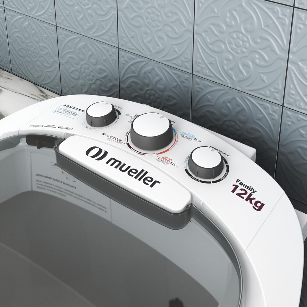 Lavadora de Roupas Mueller 12kg Family Aquatec Branca – 220 Volts - Image 10