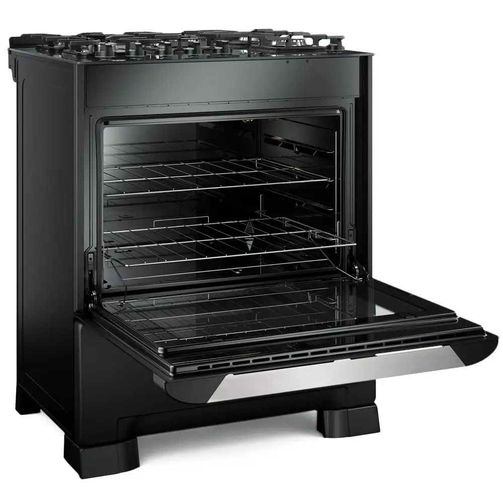 Fogão De Piso Mueller 5 Bocas Decorato Vetro Preto Fosco - Bivolt - Image 3