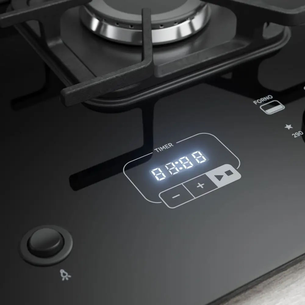 Fogão De Piso Mueller 5 Bocas Decorato Vetro Preto Fosco - Bivolt - Image 5