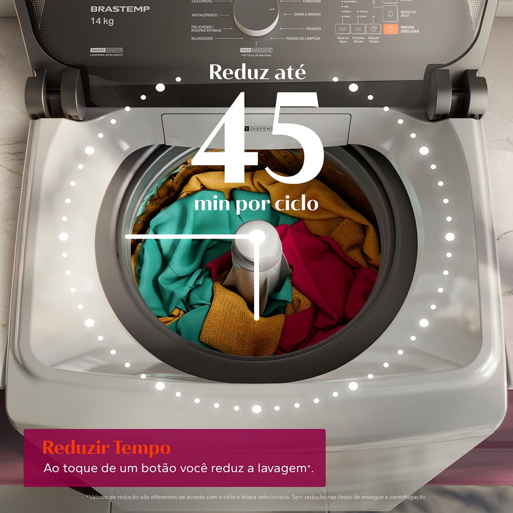 Lavadora de Roupas Brastemp 14Kg Smart Sensor Branca BWJ14AB - 127 Volts - Image 11
