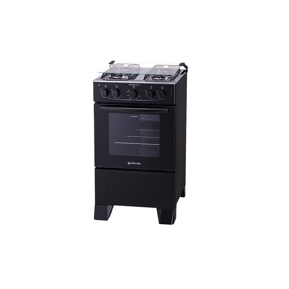 Fogão De Piso Atlas Monaco Plus 4 Bocas Preto - Bivolt - Image 3