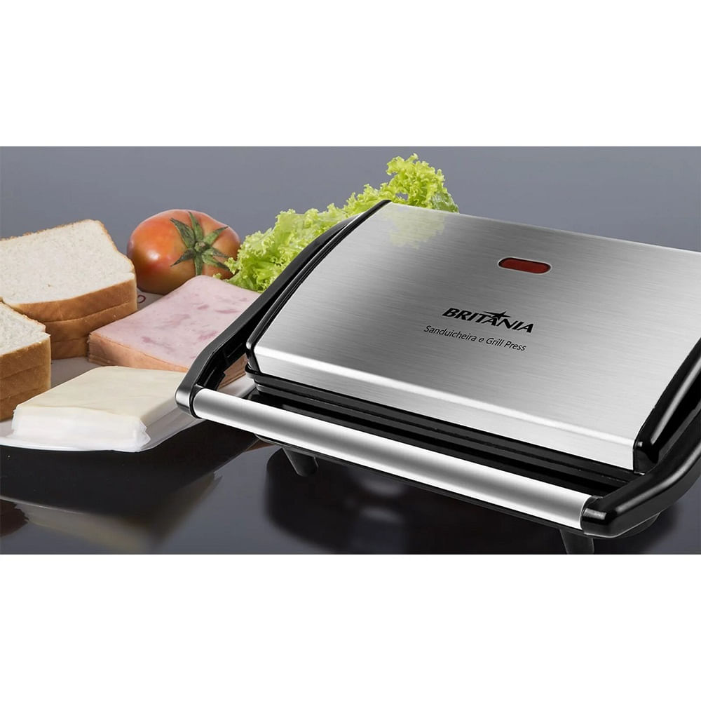 Grill e Sanduicheira Britânia Inox Press BGR27I – 220 Volts - Image 6