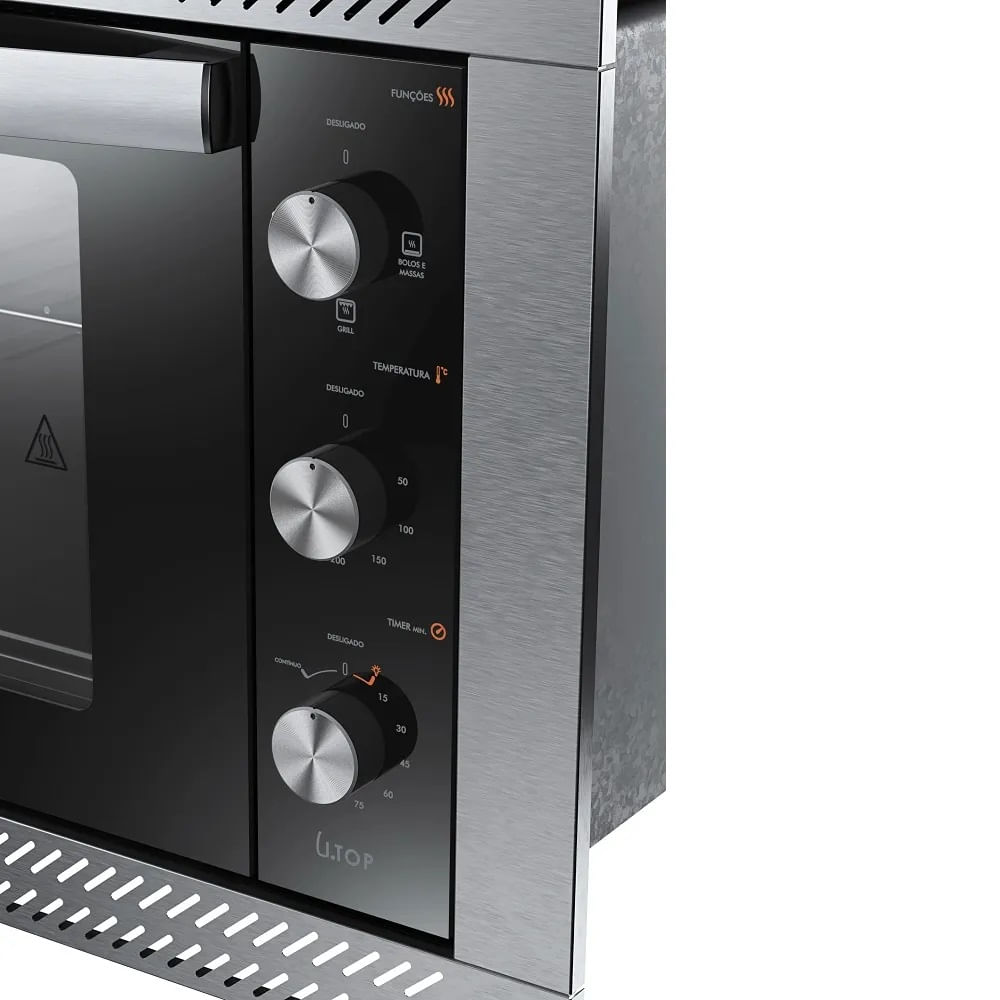 Forno Elétrico de Embutir Atlas 44 Litros U Top Com Grill e Timer Preto – 127 Volts - Image 5
