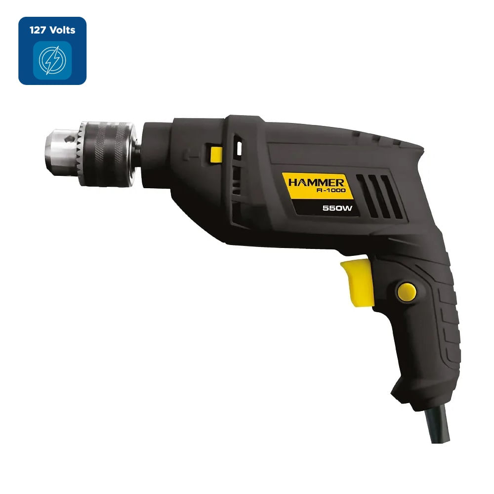 Furadeira Elétrica de Impacto Hammer 550W Preta FI-1000 – 127 Volts - Image 2