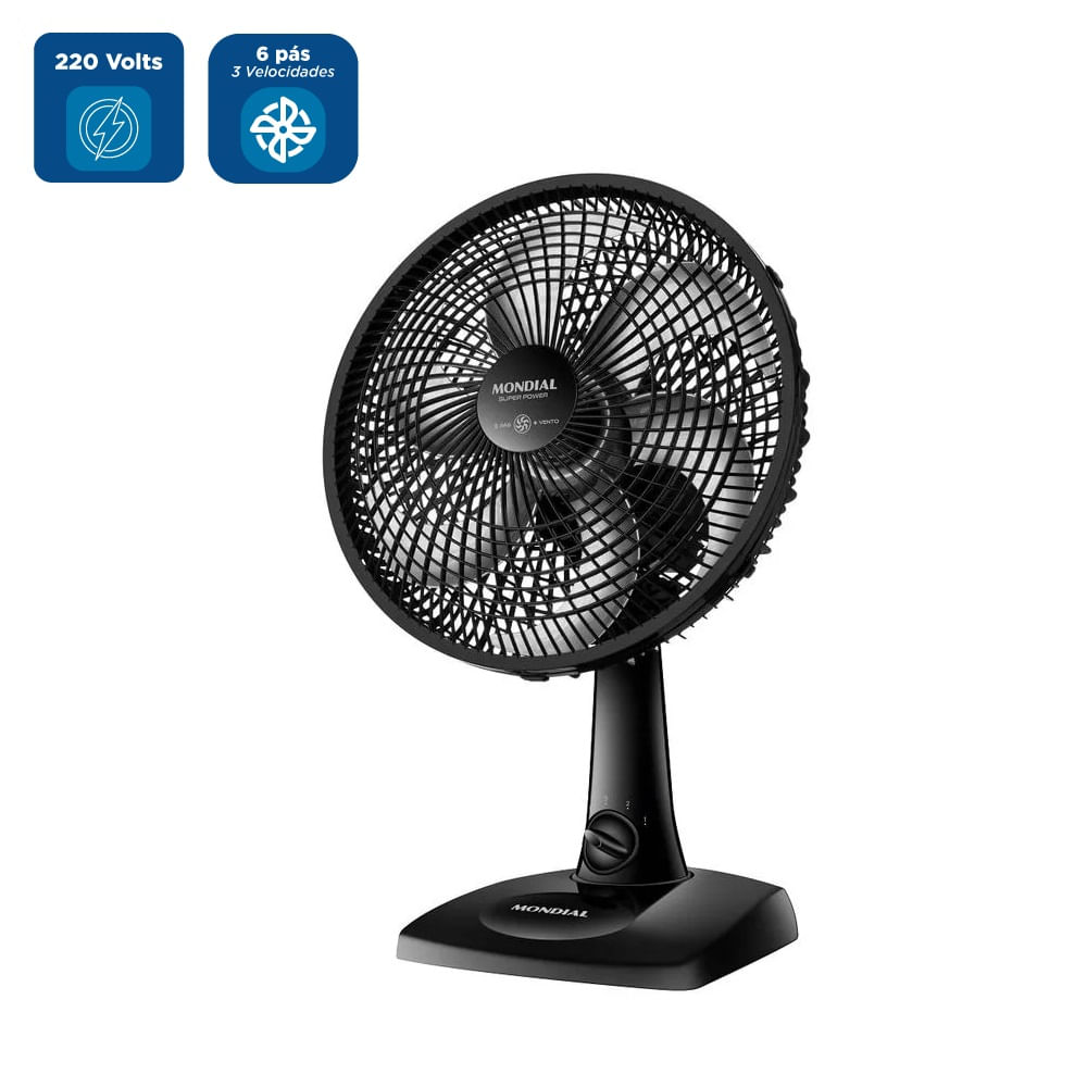 Ventilador de Mesa Mondial Super Power 30cm Preto VSP-30-B – 220 Volts - Image 2