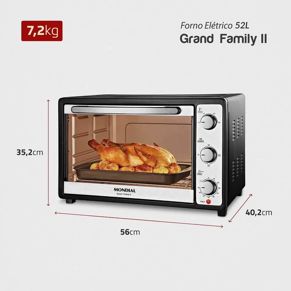 Forno Mondial 52 Litros Grand Family II Preto FR52 – 220 Volts - Image 6