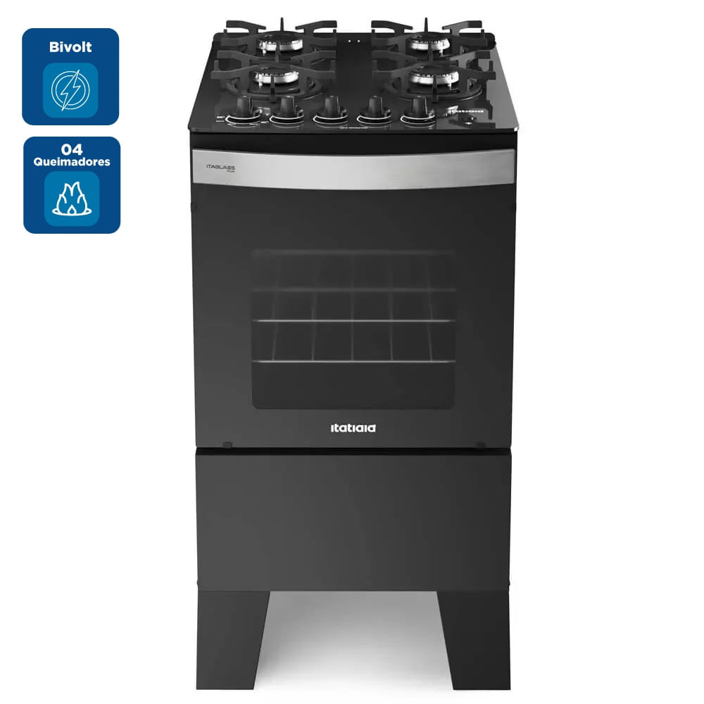 Fogão Itatiaia 4 Bocas Itaglass Plus Preto – Bivolt - Image 2