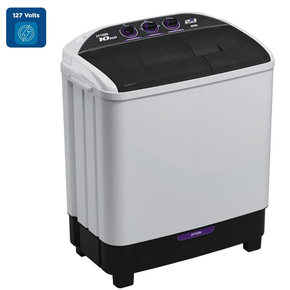 Lavadora de Roupas Praxis 10Kg Semi Automática Twin Tub Branca – 127 Volts - Image 2