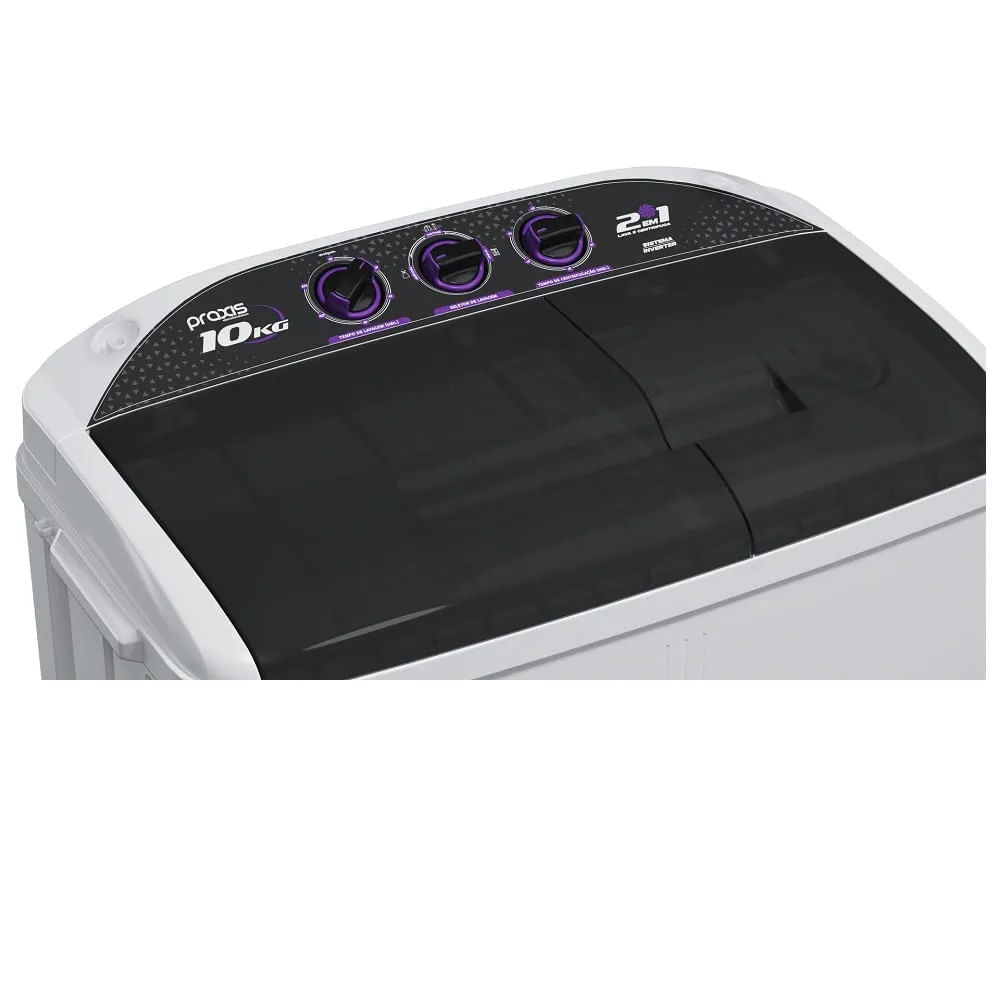 Lavadora de Roupas Praxis 10Kg Semi Automática Twin Tub Branca – 127 Volts - Image 4