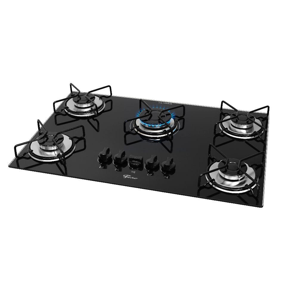 Cooktop a Gás Fischer 5 Bocas Fit Line Preto – Bivolt - Image 3
