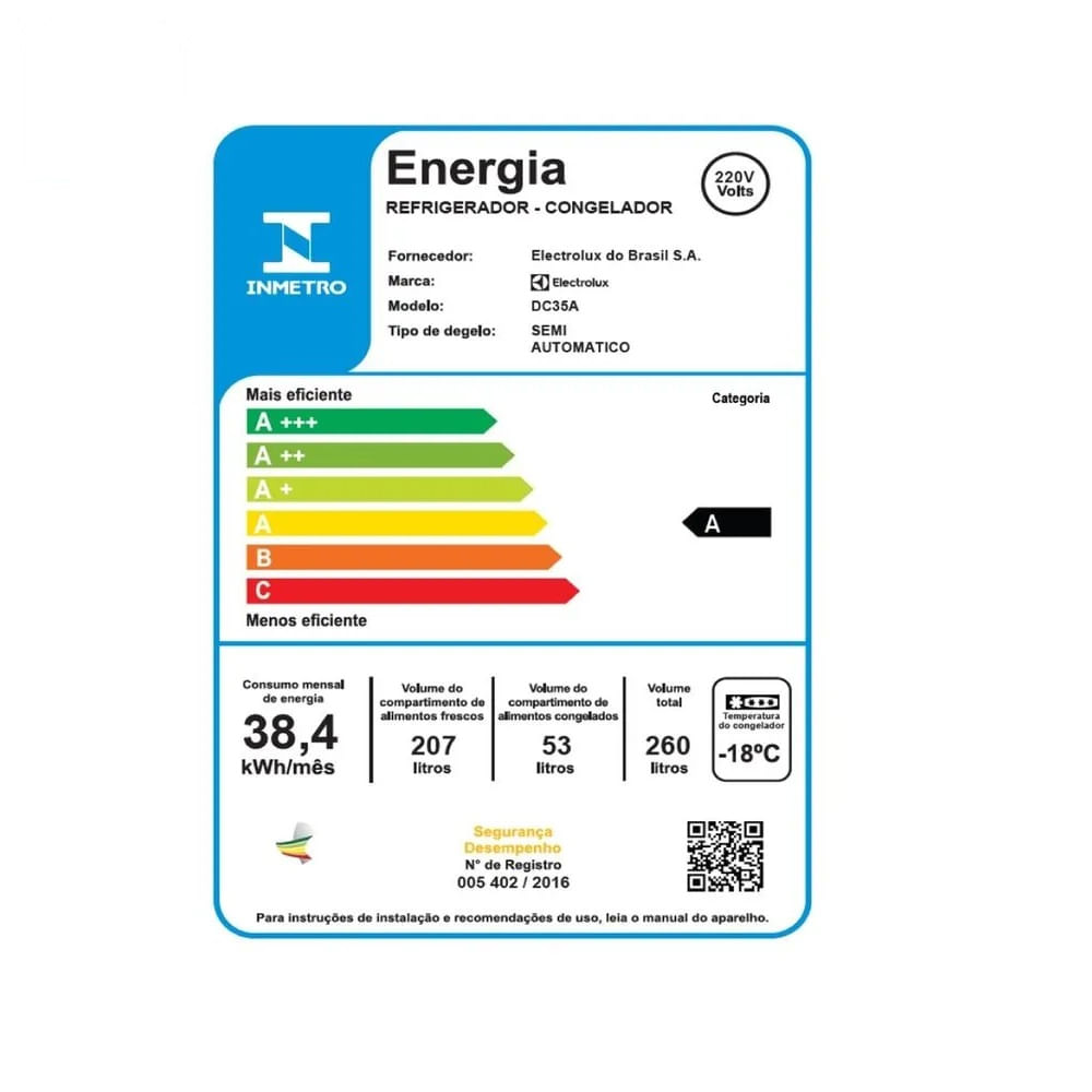 Refrigerador Electrolux 260 Litros Branco DC35A – 220 Volts - Image 12