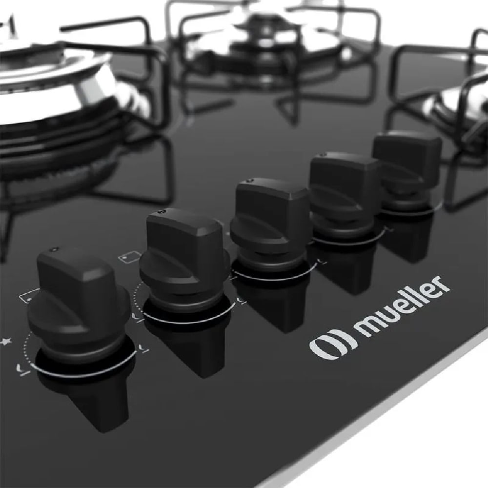 Cooktop a Gás Mueller 5 Bocas Tripla Chama Preto MCG135BG1 – Bivolt - Image 6