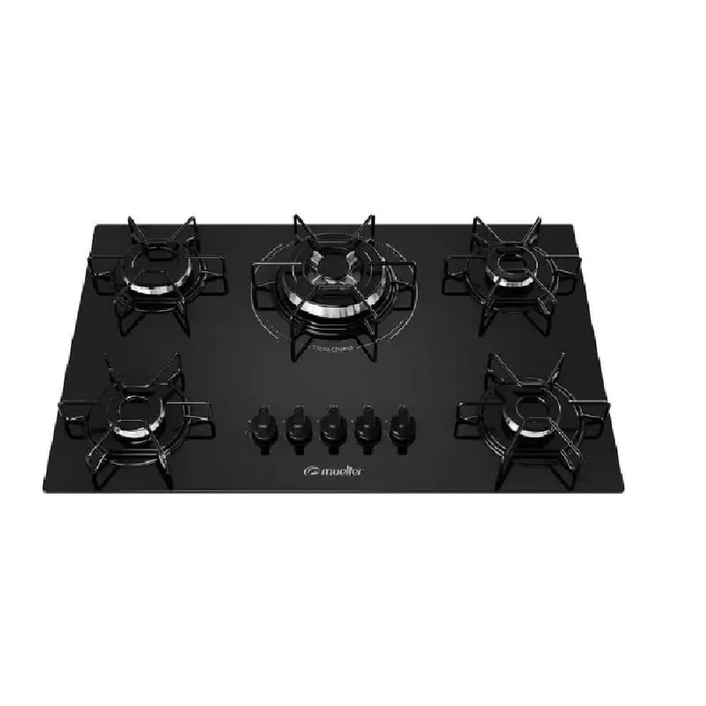Cooktop a Gás Mueller 5 Bocas Tripla Chama Preto MCG135BG1 – Bivolt - Image 3