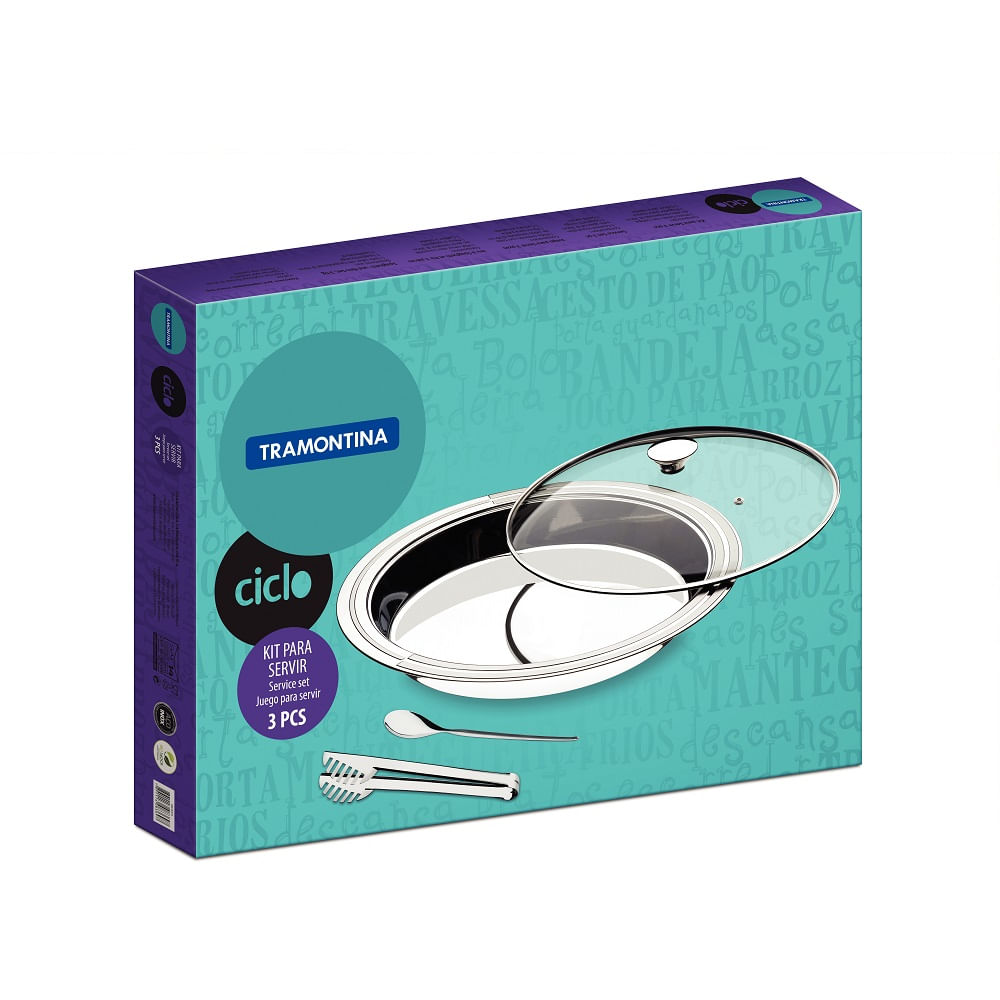 Kit para Servir Tramontina 3 Peças Ciclo Redondo em Aço Inox - Image 3