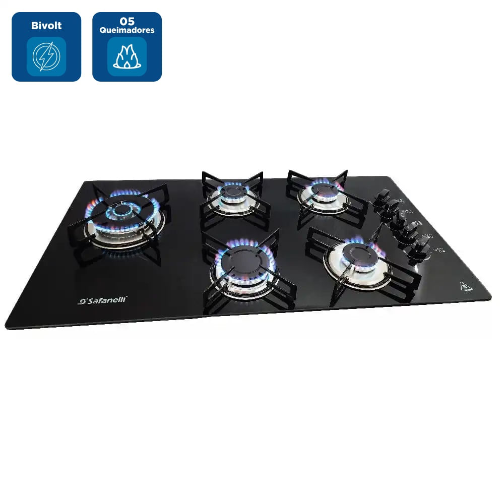 Cooktop Safanelli 5 Bocas Tripla Chama Prime Preto TRI510 - Bivolt - Image 2