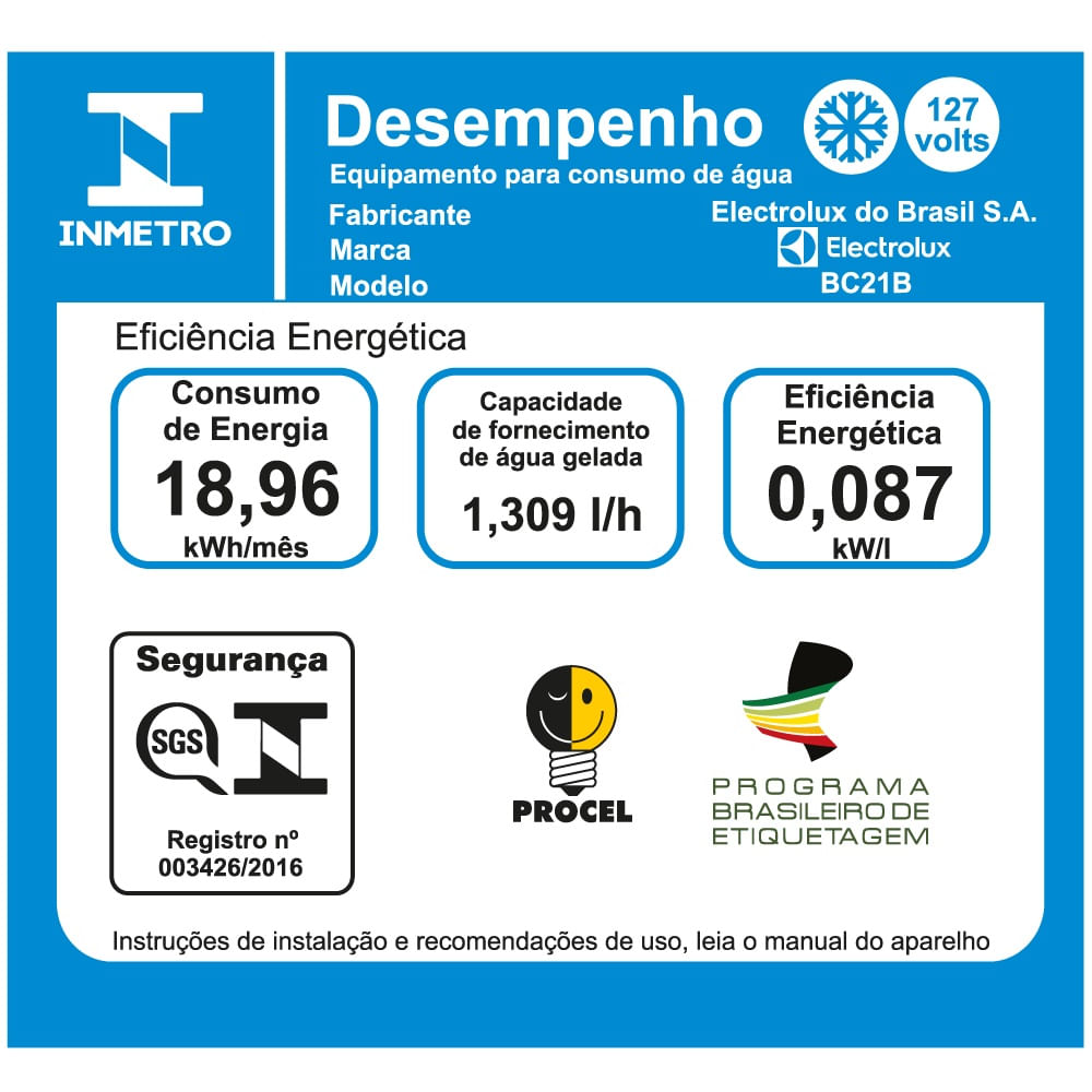 Bebedouro de Água Electrolux Branco com Compressor BC21B - 127 Volts - Image 9