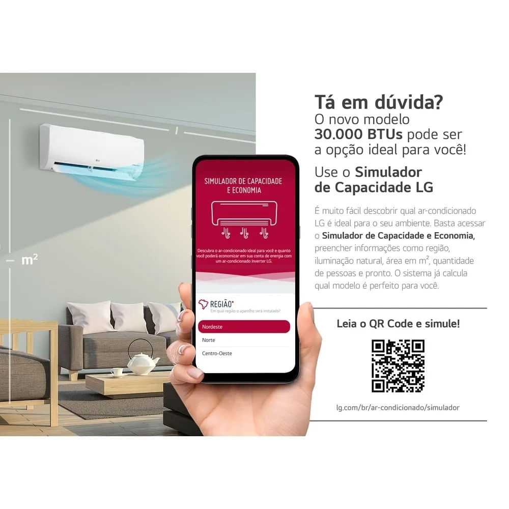 Ar Condicionado Split Hi Wall LG Inverter Dual Voice 30000 BTU Quente Frio – 220 Volts - Image 8