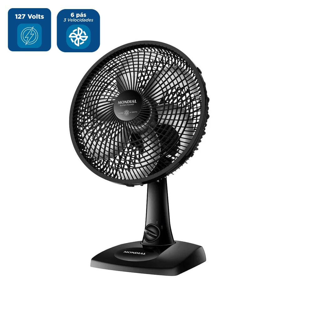 Ventilador de Mesa Mondial Super Power 30cm Preto VSP-30-B – 127 Volts - Image 2