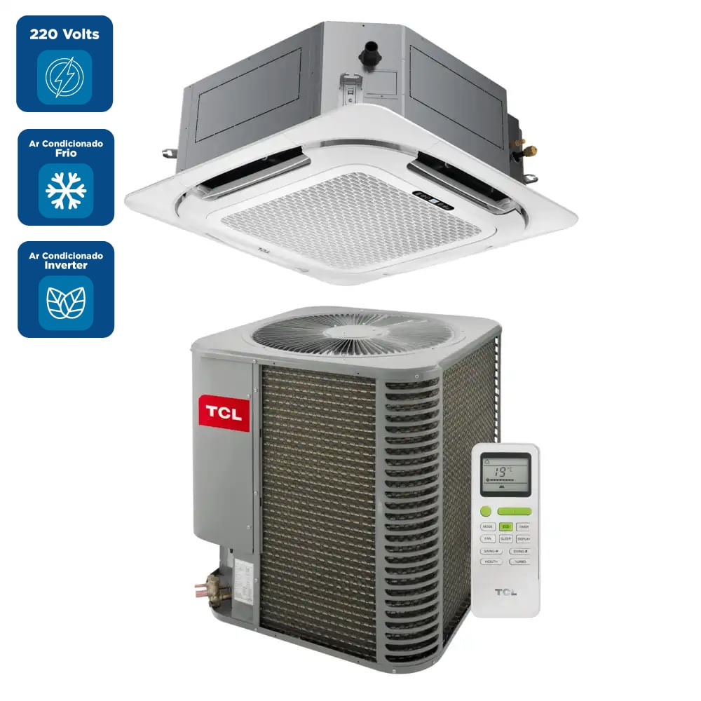 Ar Condicionado Split Cassete Inverter TCL 36000 BTU/h 4 Vias Frio TAC36CSGCTINV – 220 Volts - Image 2