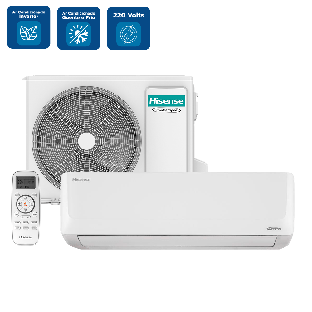 Ar Condicionado Split Hi Wall Inverter Hisense Wi-Fi 12000 BTU/h Quente e Frio AS-12UW2RLD00C – 220 Volts - Image 2