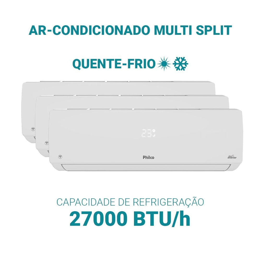 Ar Condicionado Tri Split Inverter Philco 2x9000 e 12000 BTU/h Quente e Frio PAC27QV - 220 Volts - Image 12