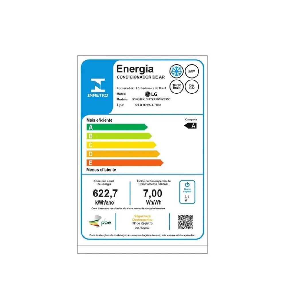 Ar Condicionado Split LG Dual Inverter AI Voice 18000 BTU/h Frio S3-Q18KL31C - 220 Volts - Image 7