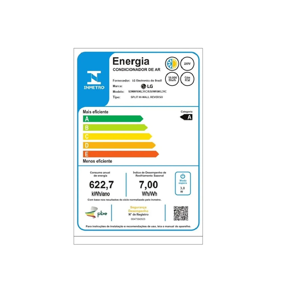 Ar Condicionado Split LG Dual Inverter AI Voice 18000 BTU/h Quente e Frio S3-W18KL31C - 220 Volts - Image 7